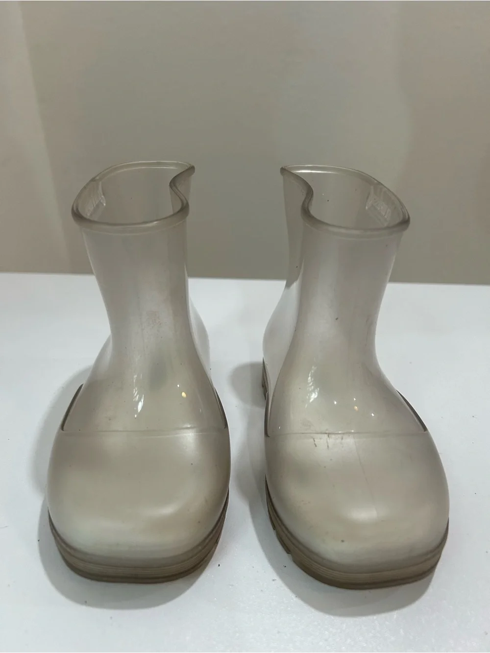 Mini Melissa Welly Translucent Clear Jelly Ankle Rain Boots, Toddler Size 9